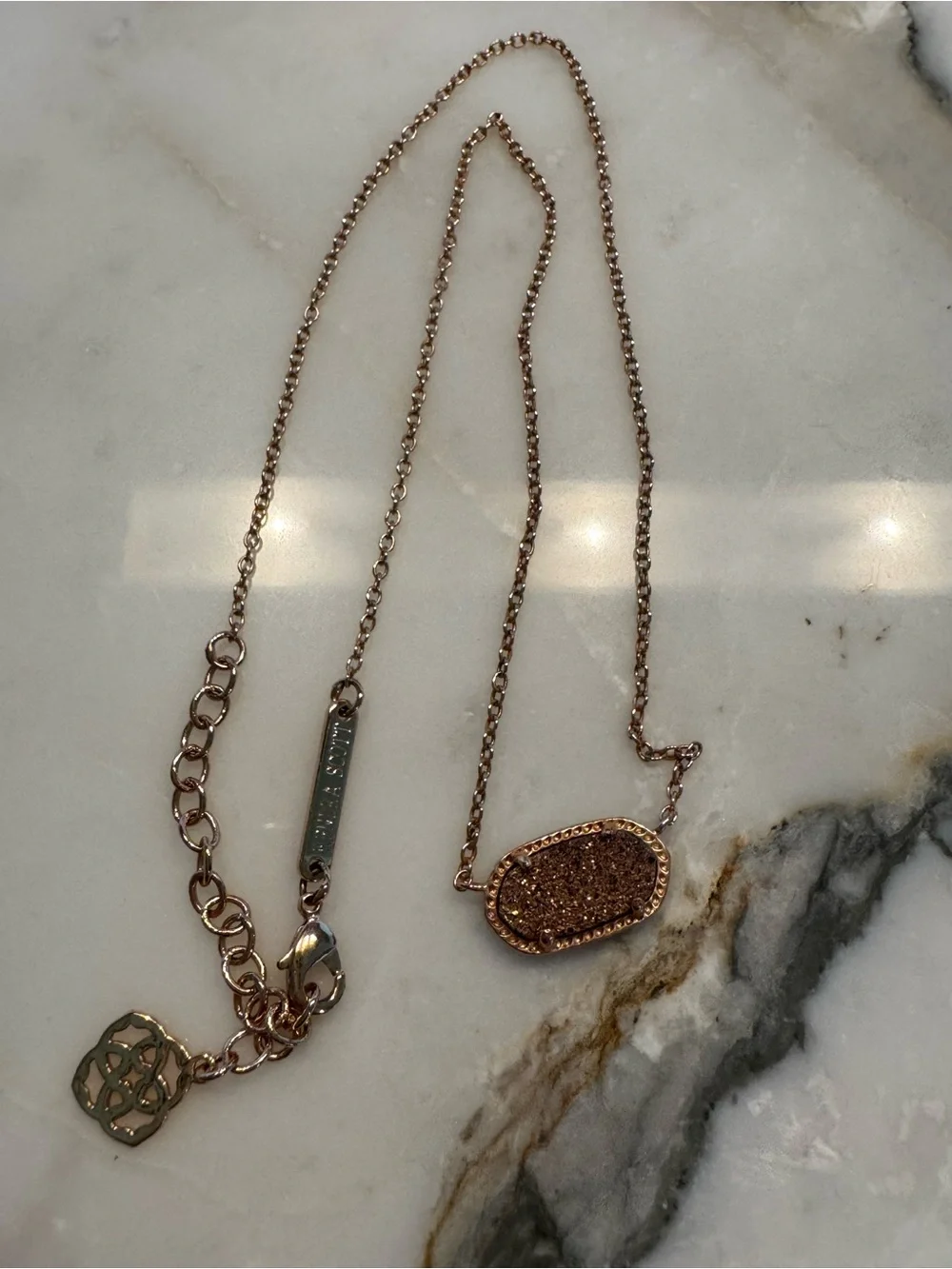 Kendra Scott Rose Gold Eliza Druzy Pendant Necklace